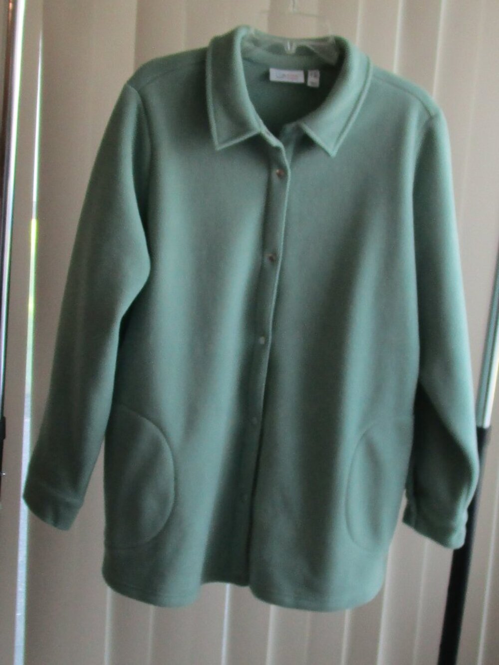 Denim & Co Bonded Fleece Shirt Jacket woman 2X - sage green